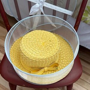 Yellow Straw Sun Hat with Bow